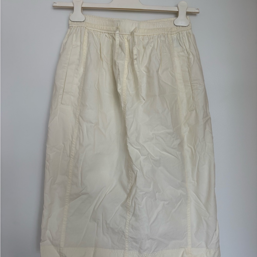 Uniqlo U Lemaire Women's Cream Elastic-Waist Midi Skirt
